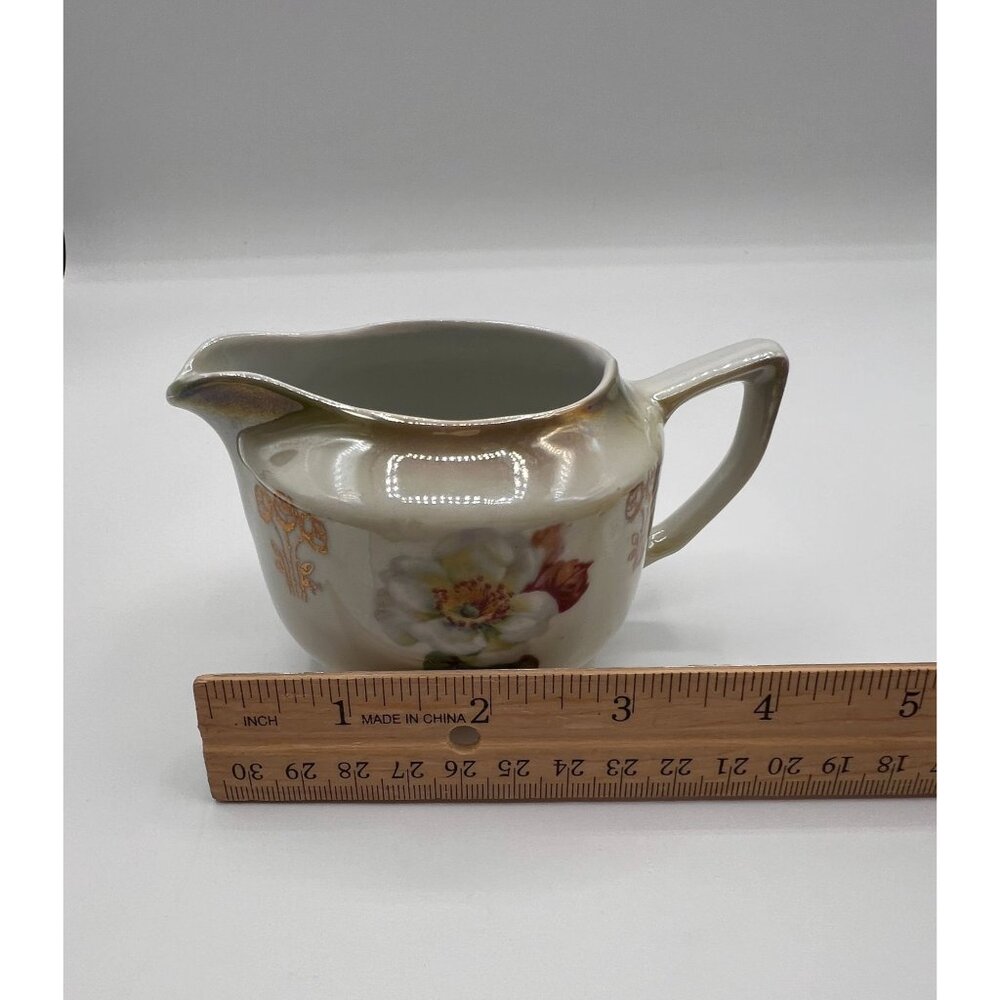 Vintage Floral Creamer & Sugar Bowl Set - Hand-Painted Porcelain - Germany - Picture 5 of 16